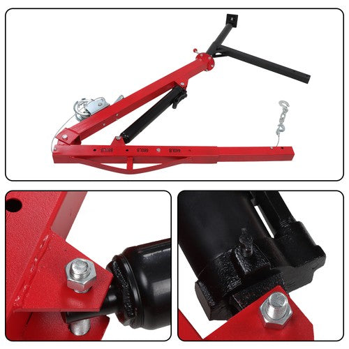 500Lbs Truck Hydraulic Dock Jib Engine Hoist Crane Hitch Mount Red