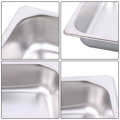 2.5 Inch Deep 6 Pack Full Size Restaurant Steam Table Pans Without Lid