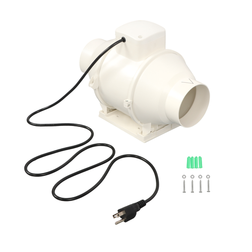 Inline Duct Fan 4 Inch 280 CFM Ventilation Exhaust Fan for Bathroom Grow Tent