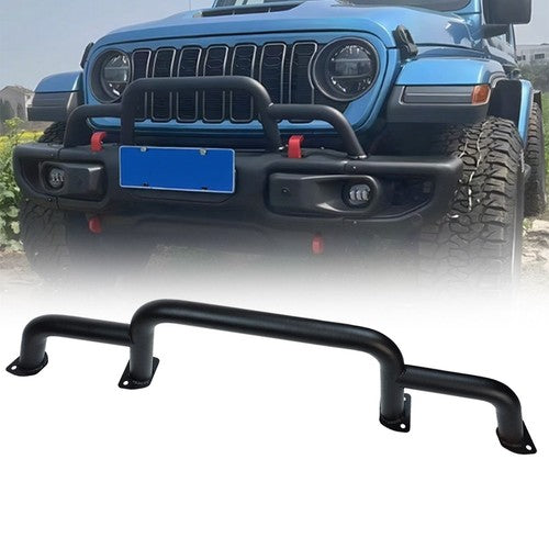 Front Bumper Grille Winch Brush Guard Bull Bar for 2018 2024 for Jeep Wrangler