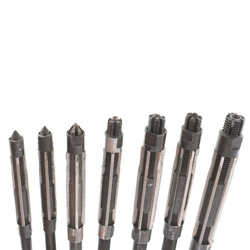 7Pcs/Set Adjustable Hand Reamers, HV to H3,1/4" to 15/32" High Speed Steel