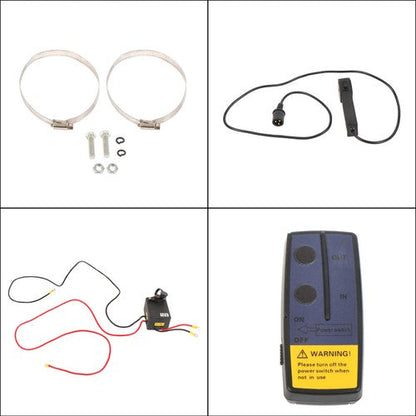 12V 2500LBS1.2HP Electric Winch 50ft Synthetic Rope Wireless & Wired Remote