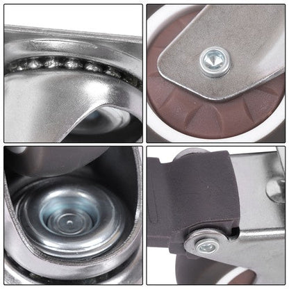 4 Piece 2 Inch Caster Wheels 360° Swivel Wheels (2 with Brake & 2 without brake)