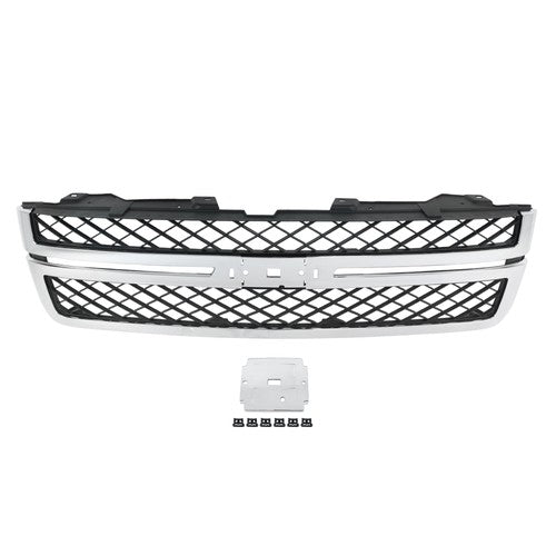 Front Bumper Grille Black Chrome For Chevy Silverado 2500HD 3500 HD 2011-14