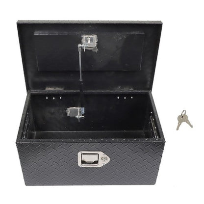 For Pickup Trailer Black Aluminum Diamond Plate 20"×12"×9.5" Tool Box w/Keys
