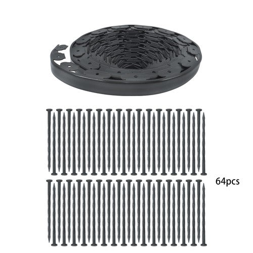 Garden Edging Landscape Edging with 64 8in Spikes for Lawn 1.5 Inch 100FT Black