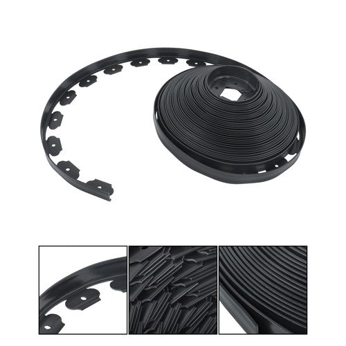Garden Edging Landscape Edging with 64 8in Spikes for Lawn 1.5 Inch 100FT Black