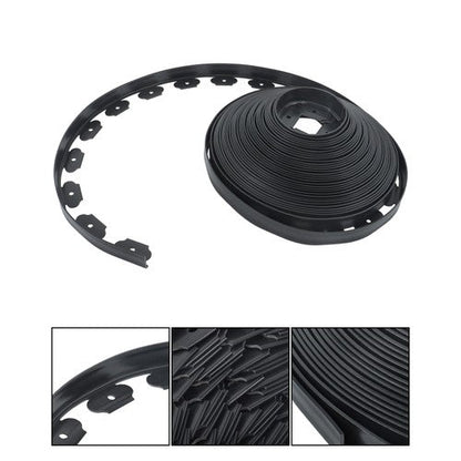 Garden Edging Landscape Edging with 64 8in Spikes for Lawn 1.5 Inch 100FT Black