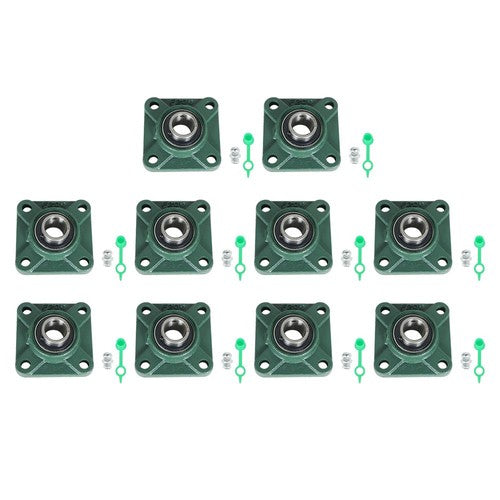 10PCS UCF205-16 Pillow Block Flange Bearing 1" Bore 4 Bolt Solid Base