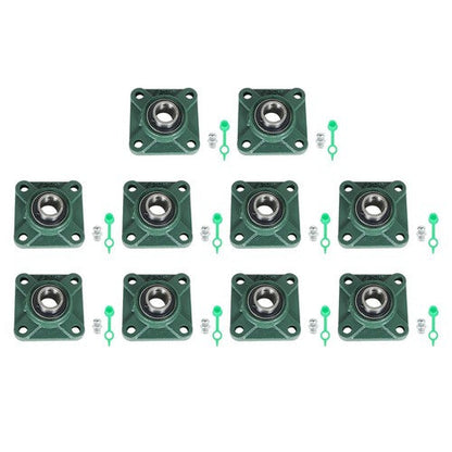 10PCS UCF205-16 Pillow Block Flange Bearing 1" Bore 4 Bolt Solid Base