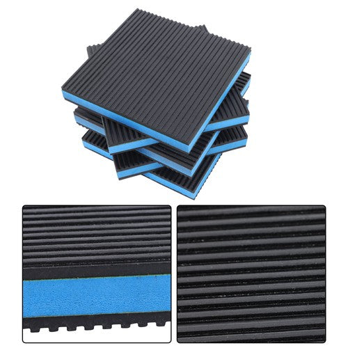 8 Pack 6"x6"x7/8" Anti Vibration Pads with Ribbed Rubber & EVA Core