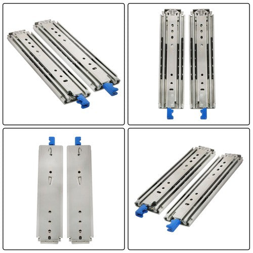 Locking Drawer Slides 12 Inch Full Extension & Lock 500 lb Load Capacity 1 Pair