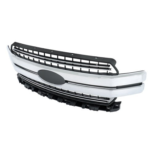 New For Ford F-150 F150 2018-20 Lariat Style Front Bumper Grille Grill Chrome