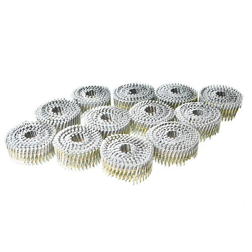 3600Pcs 15Degree Collated Wire Coil Full Round Head Siding Nails 2-1/4” x 0.092”