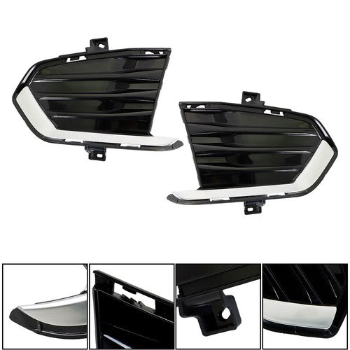 Front Fog Lamp Cover For Cadillac XT5 2017-2019 Black New Driver+Passenger Side