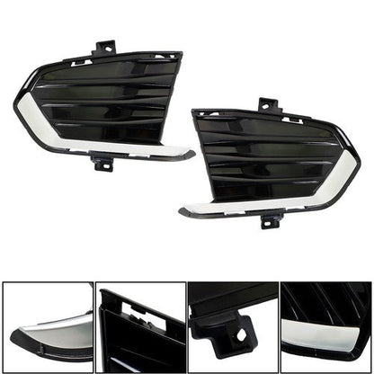 Front Fog Lamp Cover For Cadillac XT5 2017-2019 Black New Driver+Passenger Side