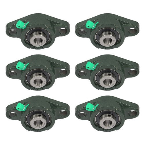 6PCS UCP201-8 Pillow Block Bearing 1/2"Bore 2 Bolt Cast Iron Base Self Alignment
