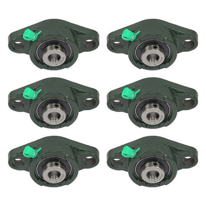 6PCS UCP201-8 Pillow Block Bearing 1/2"Bore 2 Bolt Cast Iron Base Self Alignment