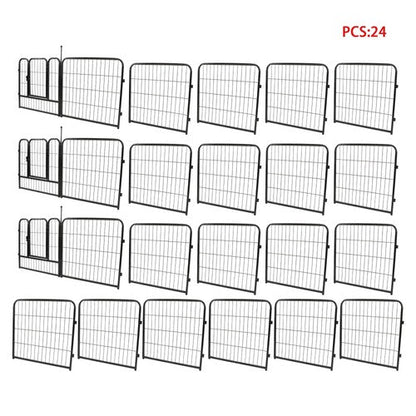 24 Panels 24x24 inch Dog Playpen Crate Fence Pet PlayPen Exercise Cage