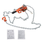 1.5 Ton Manual Lever Chain Hoist, 3300LB Capacity, 360° Hook, 20FT G80 Chain