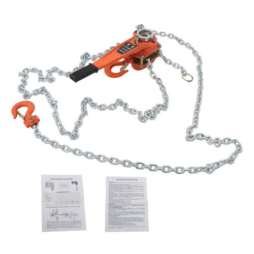 1.5 Ton Manual Lever Chain Hoist, 3300LB Capacity, 360° Hook, 20FT G80 Chain