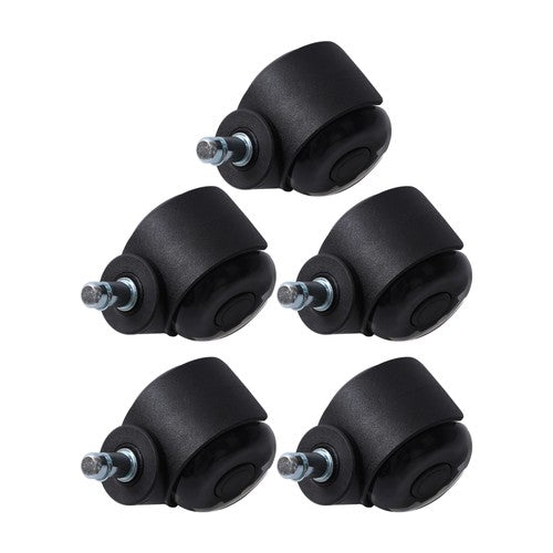 5-piece set 2" Office Chair Rubber Caster Swivel Wheels Black, 360° steering
