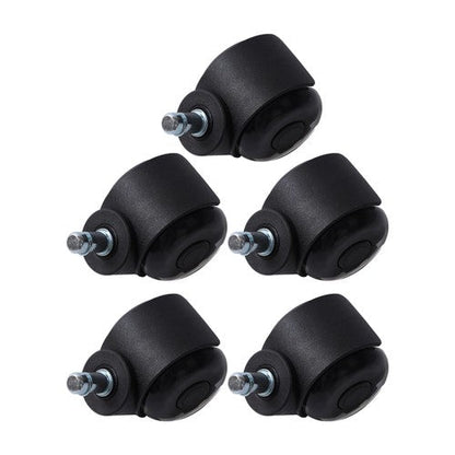 5-piece set 2" Office Chair Rubber Caster Swivel Wheels Black, 360° steering