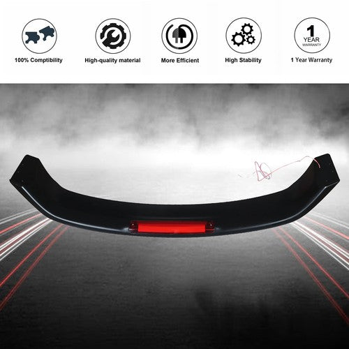 For Honda Civic 2012 13 14-15 ABS Rear Trunk Lip Spoiler Wing w/Led Brake Light