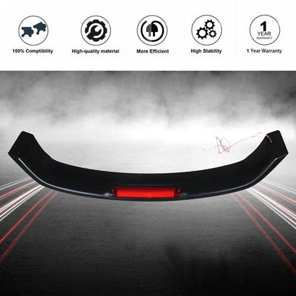 For Honda Civic 2012 13 14-15 ABS Rear Trunk Lip Spoiler Wing w/Led Brake Light