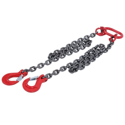 Double Legs Lifting Chain Sling 3/8"x 5' w/ Grab Hook 4Ton/8800lbs Capacity G80