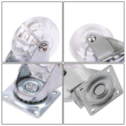 2Inch Caster Wheels 4 pieces Heavy Duty Alloy Steel + Rubber Casters white
