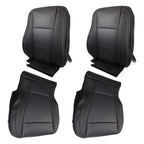 Black For Ford F150 2015-2017 Driver&Passenger Bottom And Top Seat Cover Leather