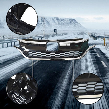 Front Grille Upper Trim & Lower Grille For Honda CRV 2015-2016 Black Plastic
