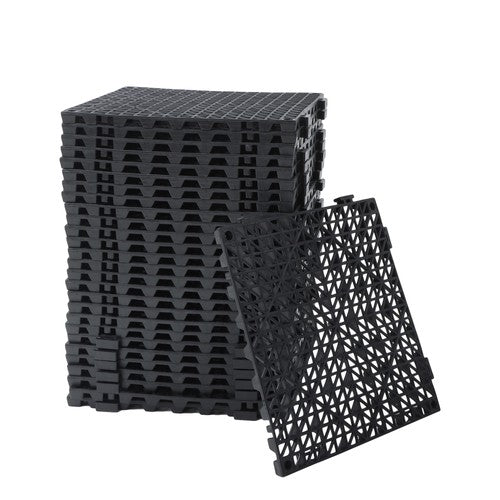 55PCS 12x12" Interlocking Drainage Floor Tiles Modular Interlocking Tile Black