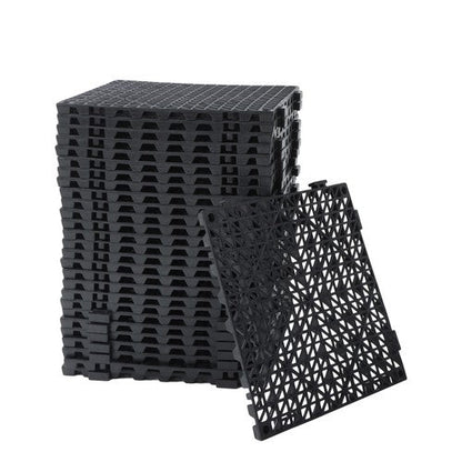 55PCS 12x12" Interlocking Drainage Floor Tiles Modular Interlocking Tile Black