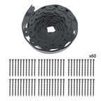 60pcs Anchoring Spik L-shaped 60FT Garden Edge Lawn Grass Stone Isolation Strip