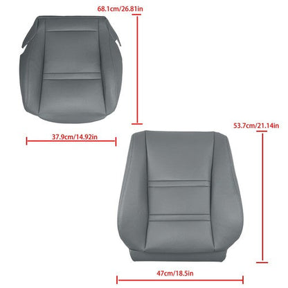 Leather FIT For Toyota Land Cruiser 1990-97 Driver & Passenger Seat Cover Gray