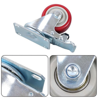 3 Inch Industrial Heavy Duty Swivel Caster Wheels with Brake Set of 4 Safety