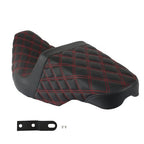 Red Lattice Stitch Carbon Fiber Gripper Step 2 Up Seat For Touring 2008-2020