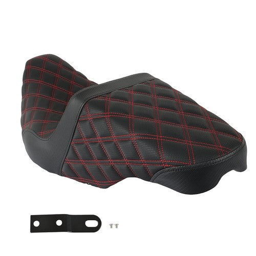 Red Lattice Stitch Carbon Fiber Gripper Step 2 Up Seat For Touring 2008-2020