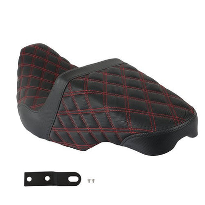 Red Lattice Stitch Carbon Fiber Gripper Step 2 Up Seat For Touring 2008-2020