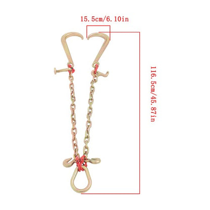 T J Hook Double Limb Hook Chain 5/16in*2ft G80 Chain Fracture Strength 9260lbs