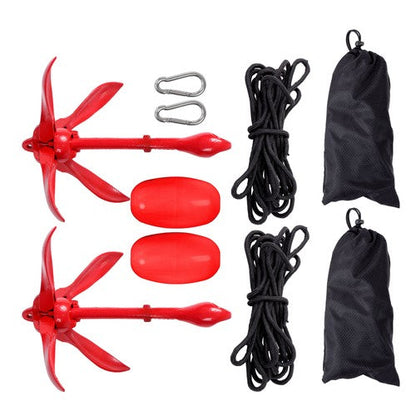 2 Pack Marine Kayak Folding Anchor Kit 3.3Lb W/26.2Ft Rope For PWC Canoe Jet Ski