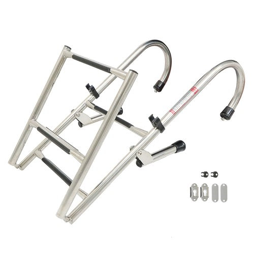 New Stainless Steel Folding Telescoping Ladder Dock Ladder 2 Step+2 Step USA