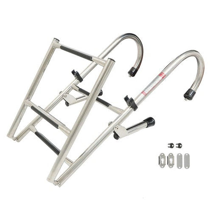 New Stainless Steel Folding Telescoping Ladder Dock Ladder 2 Step+2 Step USA