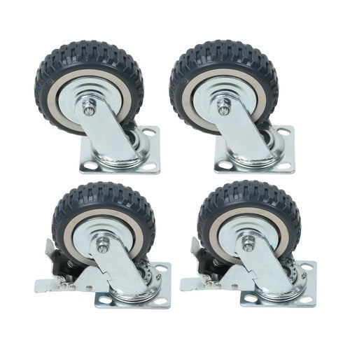 Four 6 Grey PU Inclined Wheel Polyurethane Universal Wheels