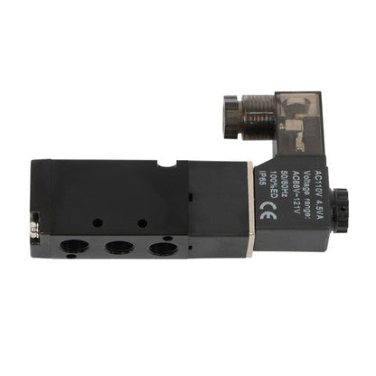 1/8'' 5 Port, 2 Position Pneumatic Solenoid Valve, 110V AC Coil, Air Return