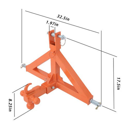 Quick Hitch Adapter For Kubota Tractor 3 Point 2" Trailer Hitch Receiver Drawbar