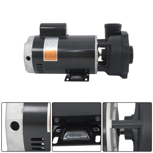 3722021-1D Spa Pump 5.0HP 230V 2" Discharge 2-Speed 56Y-Frame Hot Tubs Black