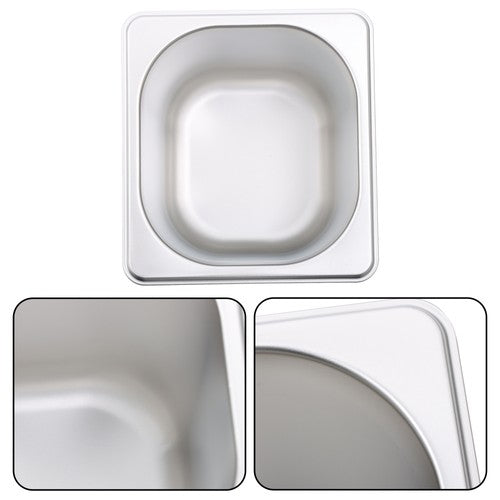 6 Pack 6 Inch Deep Thickened 1/6 Size Stainless Steel Steam Table Pans